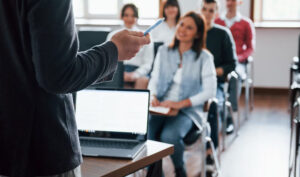 Sales team collaborating on a sales ecosystem optimization strategy in a modern office